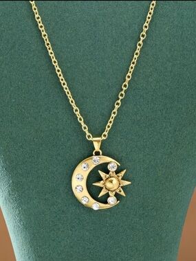Sun and Moon gold plated necklace